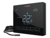 Black version of the neo touch screen thermostat designed for use with electric underfloor heating systems or other electric heat emitters such as towel rails. Image shows floor probe that comes as standard. Black version of the neo touch screen thermostat designed for use with electric underfloor heating systems or other electric heat emitters such as towel rails. Image shows floor probe that comes as standard.