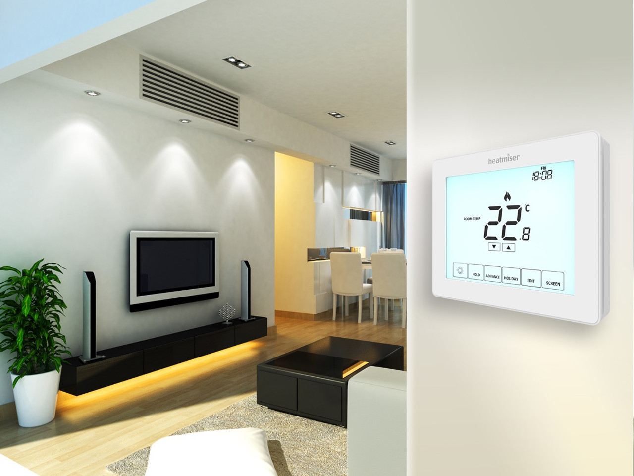 Touchscreen Electric Floor Heating Thermostat - Touch-e v2