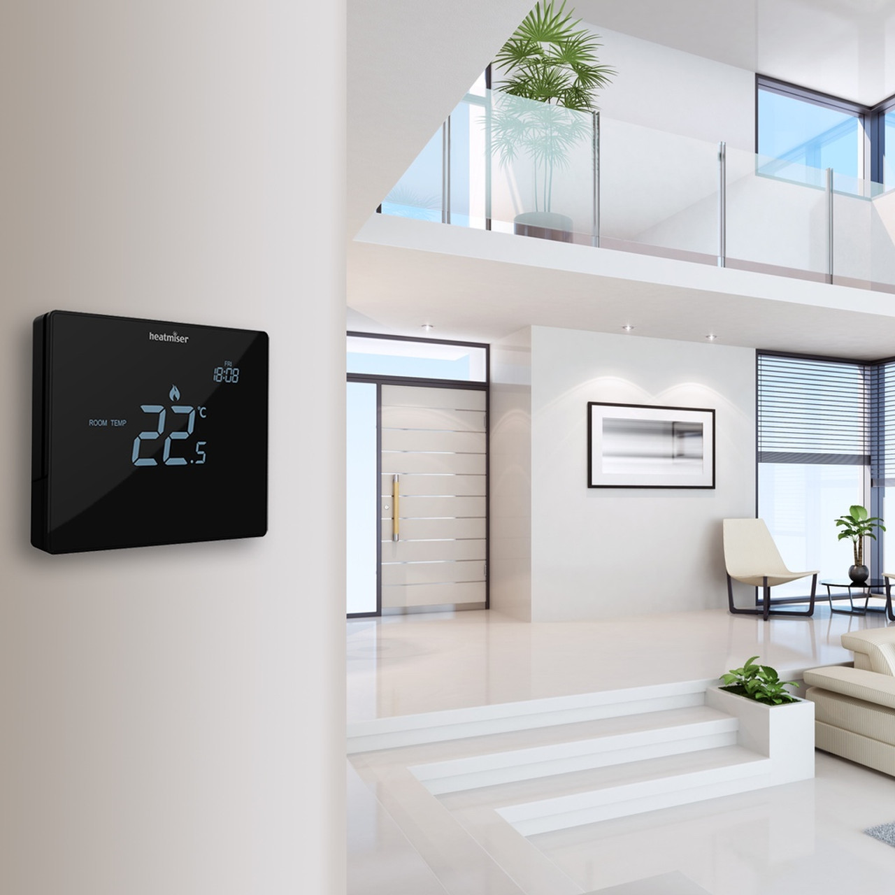 Touchscreen Electric Floor Thermostat - Touch-e Carbon