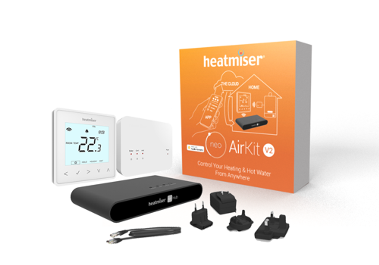 Glacier White Smart Heating Thermostat Kit Heatmiser neoKit 1 V2