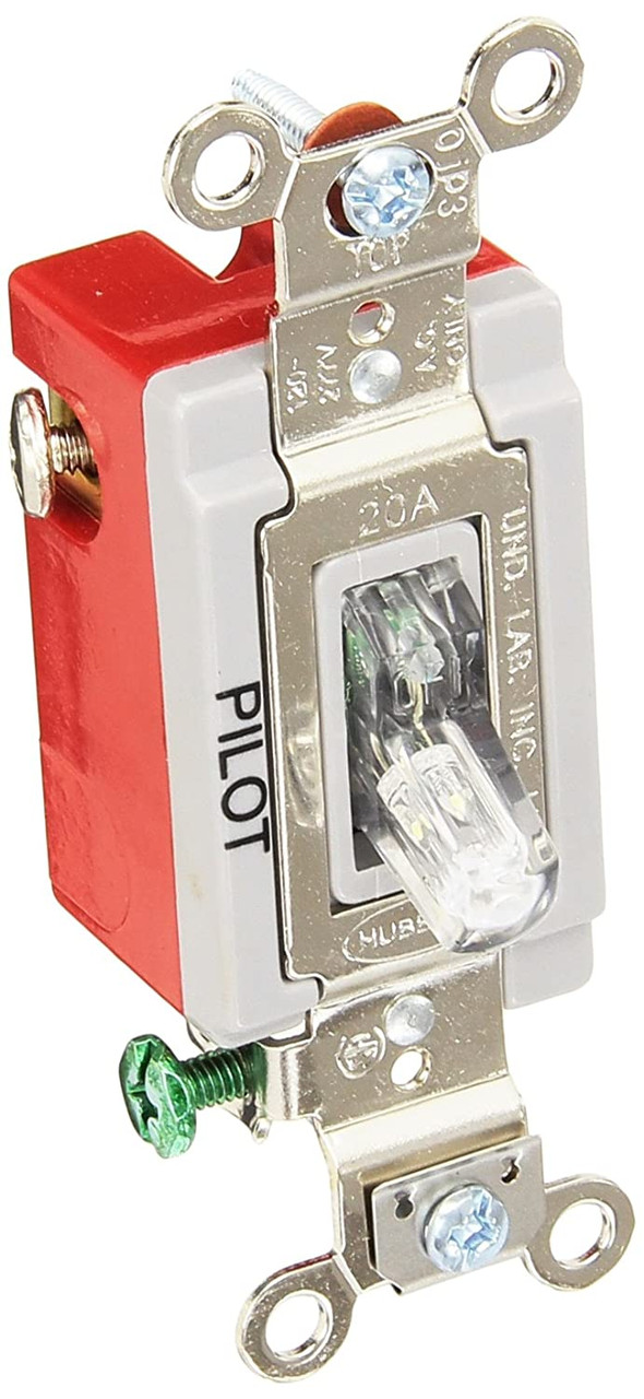 Hubbell Wiring Devices HBL1221PLC 20 Amp 120/277 VAC 1-Pole Clear Toggle  Switch JBJ SUPPLY STORE