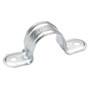 Bridgeport 1909 2-Hole Pipe Strap; 3-1/2 Inch, Steel, Electro-Plated Zinc
