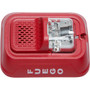 P2RL-SP HORN STROBE RED FUEGO WALL L-Series, red, wall-mountable, clear lens, 2-wire, horn strobe