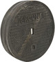 Oldcastle Precast 3000480 Lid, Diameter: 8-7/8", Cast Iron, Legend: GROUND