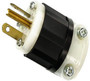 Leviton 5466-C 20 Amp, 250 Volt, Plug, Straight Blade, Industrial Grade, Grounding, Black-White