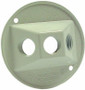 Hubbell-Raco 5197-1 Round Cluster Cover, for Use with Weatherproof Boxes, Die Cast Zinc, Powder Coat