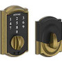 Grade 2 Touchscreen Deadbolt Lock, Touch Series, Camelot Trim, Antique Brass Finish