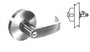 Nightlatch Lever Exit Device Trim, L-Rose, L-Lever, Satin Chrome