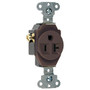 Pass ; Seymour 5351 Double Pole Single Receptacle; Wall Mount, 125 Volt, 20 Amp, Brown