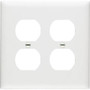 TP82W White Duplex Receptacle Openings Wallplate 2-Gang