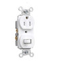 Pass & Seymour 691-TRW 15 Amp 120/125 VAC NEMA 5-15R White Tamper-Resistant Combination 1-Pole Switch/Single Receptacle