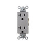 Pass ; Seymour 26352-GRY Double Pole Duplex Receptacle; Wall Mount, 125 Volt, 20 Amp, Gray