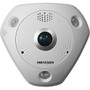 Hikvision DS-2CD63C5G0-IS Smart Series 12MP Fisheye IP Camera, 1.29mm Lens, White