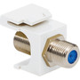 ICC IC107BFDWH 3GHz F-Type Modular Jack, Nickel-Plated Connector, HD Style, 25-Pack, White