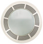 NuTone Designer Fan and Light with Round White Grille and Glass Lens, 100 CFM