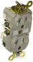 Hubbell Wiring Device-Kellems Receptacle, Duplex, 20A, 125V, GY, Industrial