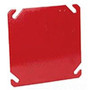 Hubbell-Raco 911-8 Flat Blank Square Cover, 4-Inch, Red