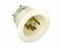 Leviton 2725 30 Amp, 250 Volt- 3PY, Flanged Inlet Locking Receptacle, White