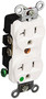 HUBBELL WIRING DEVICEKELLEMS HBL8300HW Receptacle,20A,125VAC,520R,2P,3W,1PH