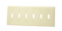 Leviton 86036 Toggle Switch Wallplate, 6-Gang, Thermoset, Ivory