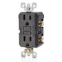 Leviton GFNT1-E GFCI Receptacle, 15A, 125V, Black, Narrow