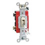 Leviton Single-Pole Locking Toggle Switch, 20A, 120/277V, Ivory, Industrial