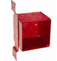 Hubbell-Raco 911-1 4" Square Red Alarm Box, 1/2" & 3/4" KOs, Welded, Metallic