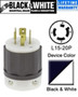 Leviton 2421 Locking Plug, 20A, 3PH 250V, L15-20P, 3P4W