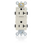 Leviton 163521PT 20A Decora Duplex Receptacle, Light Almond, Back and Side Wired