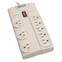 Tripp Lite TLP808 Protect It! 8-Outlet Surge Protector, 8 ft. Cord with Right-Angle Plug, 1440 Joules, Diagnostic LEDs, Light Gray Housing