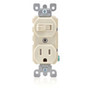 Leviton T5225-T Combination Toggle Switch / Receptacle, 15A, Light Almond