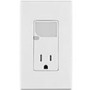 Leviton T6525-W Combination Decora Receptacle/LED Guide Light, 15A, 125V, White