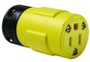 Woodhead 1547 Connector, Rubber, 15A, 125V, NEMA 5-15R, Yellow