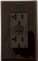 Leviton GFNT2 GFCI Receptacle, 20A, 125V, Brown, Slim