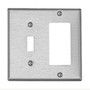 Leviton S126 Comb. Wallplate, 2-Gang, Toggle/Decora, Type 430 Stainless Steel