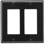 Leviton 80409-E Decora Wallplate, 2-Gang, Thermoset, Black