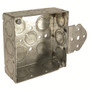 Hubbell-Raco 193 4" Square Box, Welded, Metallic, 1-1/2" Deep, B Bracket