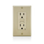 Leviton GFNT1-I GFCI Receptacle, 15A, 125V, Ivory, Narrow