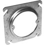 Hubbell-Raco 767 4" Square Fixture Cover, Mud Ring, 1/2" Raised, Drawn, Metallic