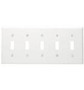 Leviton 88023 Toggle Switch Wallplate, 5-Gang, Thermoset, White