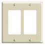 Leviton 80409-I Decora Wallplate, 2-Gang, Thermoset, Ivory