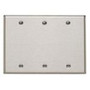 Leviton 84033-40 Blank Wallplate, 3-Gang, 302 Stainless Steel, Standard, Box Mnt