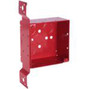 Hubbell-Raco 911-4 4" Square, Red Alarm Box, Welded, Depth:  2-1/8", Metallic