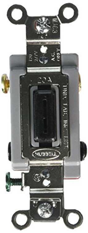 Hubbell HBL1223L Way Toggle, Lock, Industrial Grade, 20 amp, 120 277V, Black - 1
