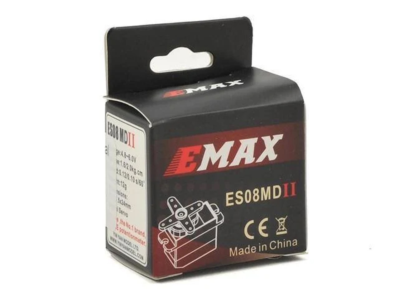 Set Servo Con Ingranaggi Metallici EMAX ES08MAII Per AXIAL SCX24 – 12g, Staffa E Braccio, Rosso (Aggiornamento Sterzo)