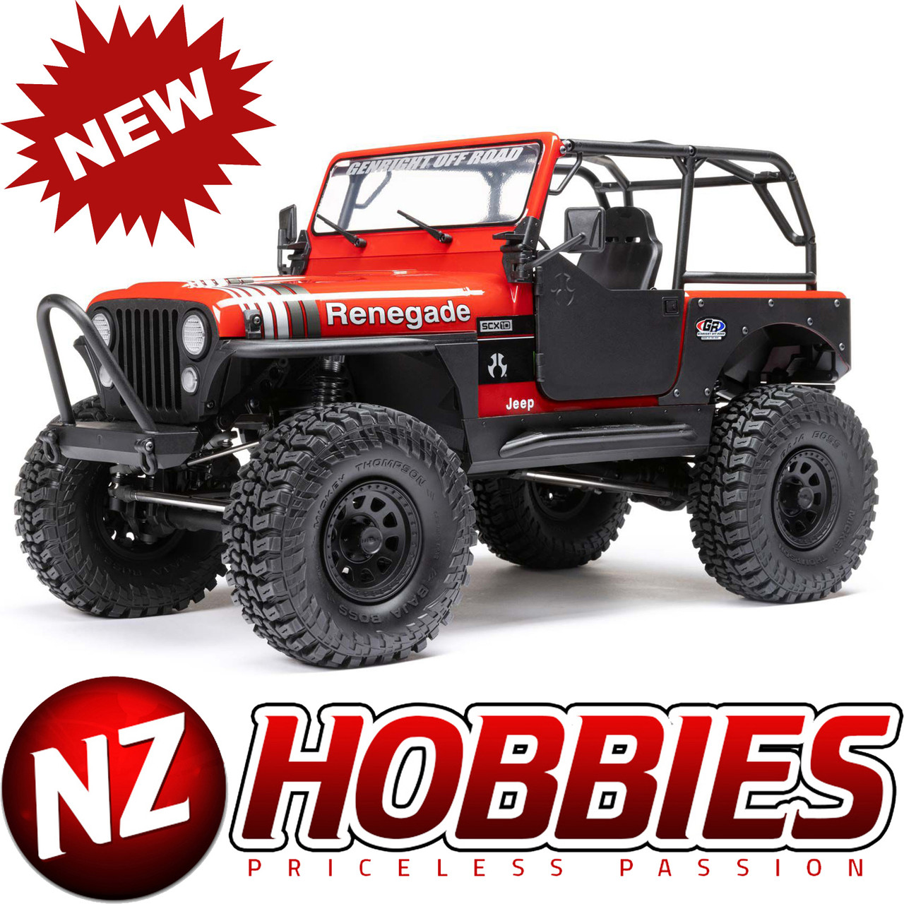 Axial 1/10 SCX10 III Jeep CJ-7 4WD Brushed RTR, Red AXI03008T1