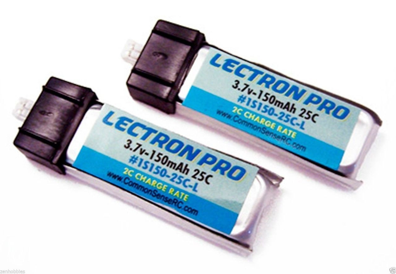 New Lectron Pro 3.7 volt 150mAh 25C Lipo Battery 2-Pack Blade mCX mSR ...