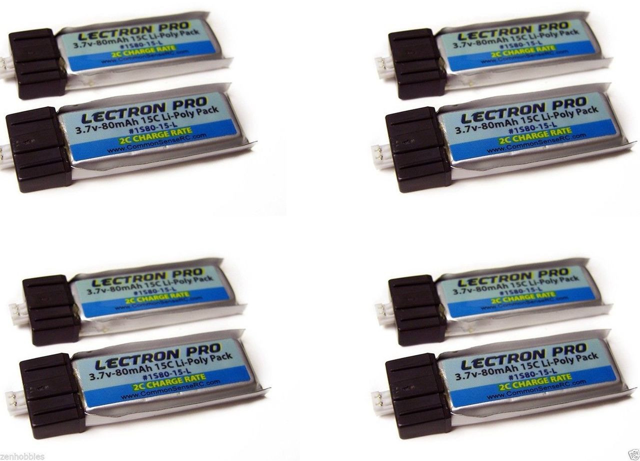 New Lectron Pro 3.7 volt 80mAh 15C Lipo Battery for Blade Scout CX (8 ...