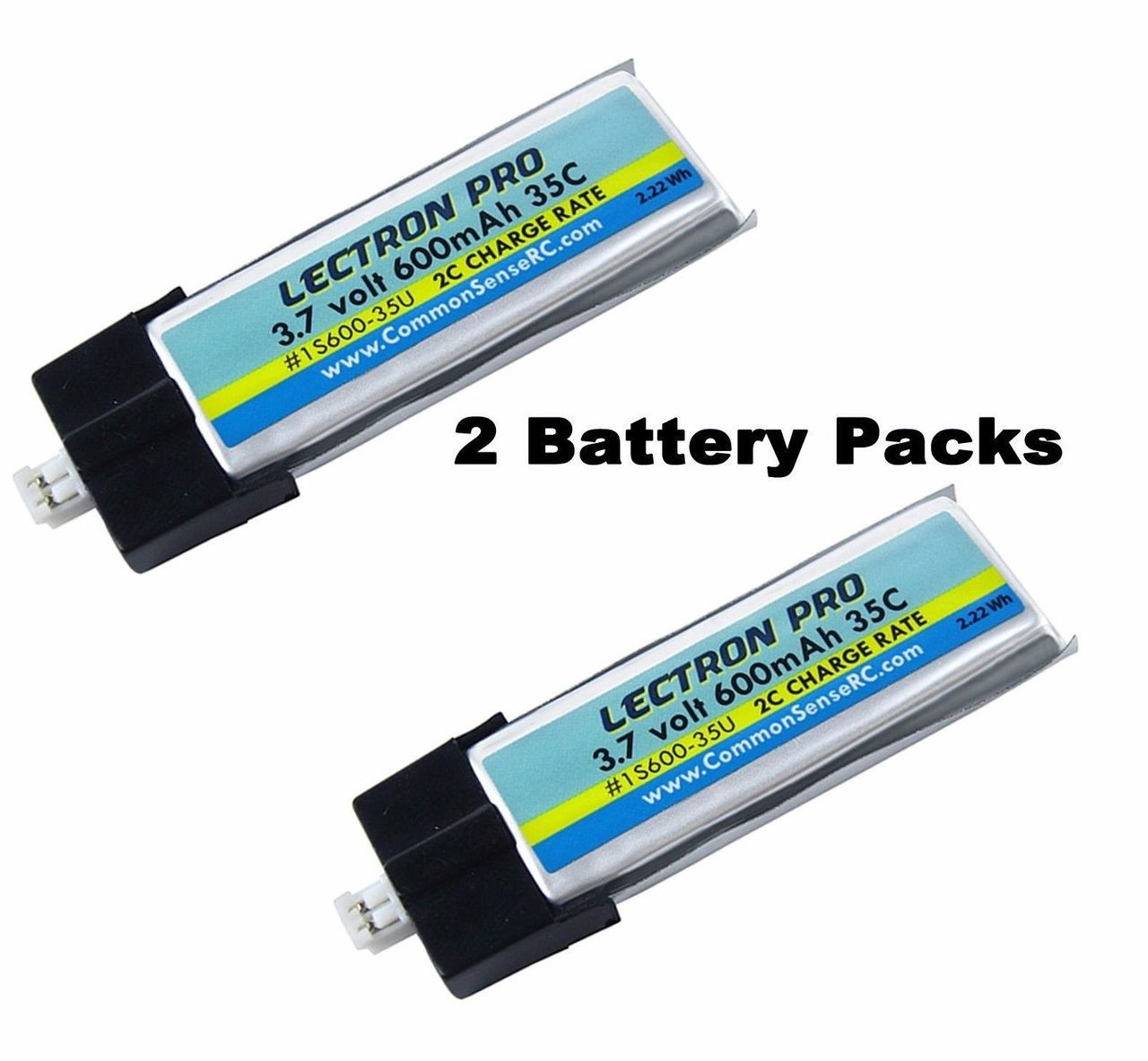 Lectron 1S600-35U 600mAh 1S 3.7V 25C LiPo (4 Pack) W/ UMX : Blade - Foto 3