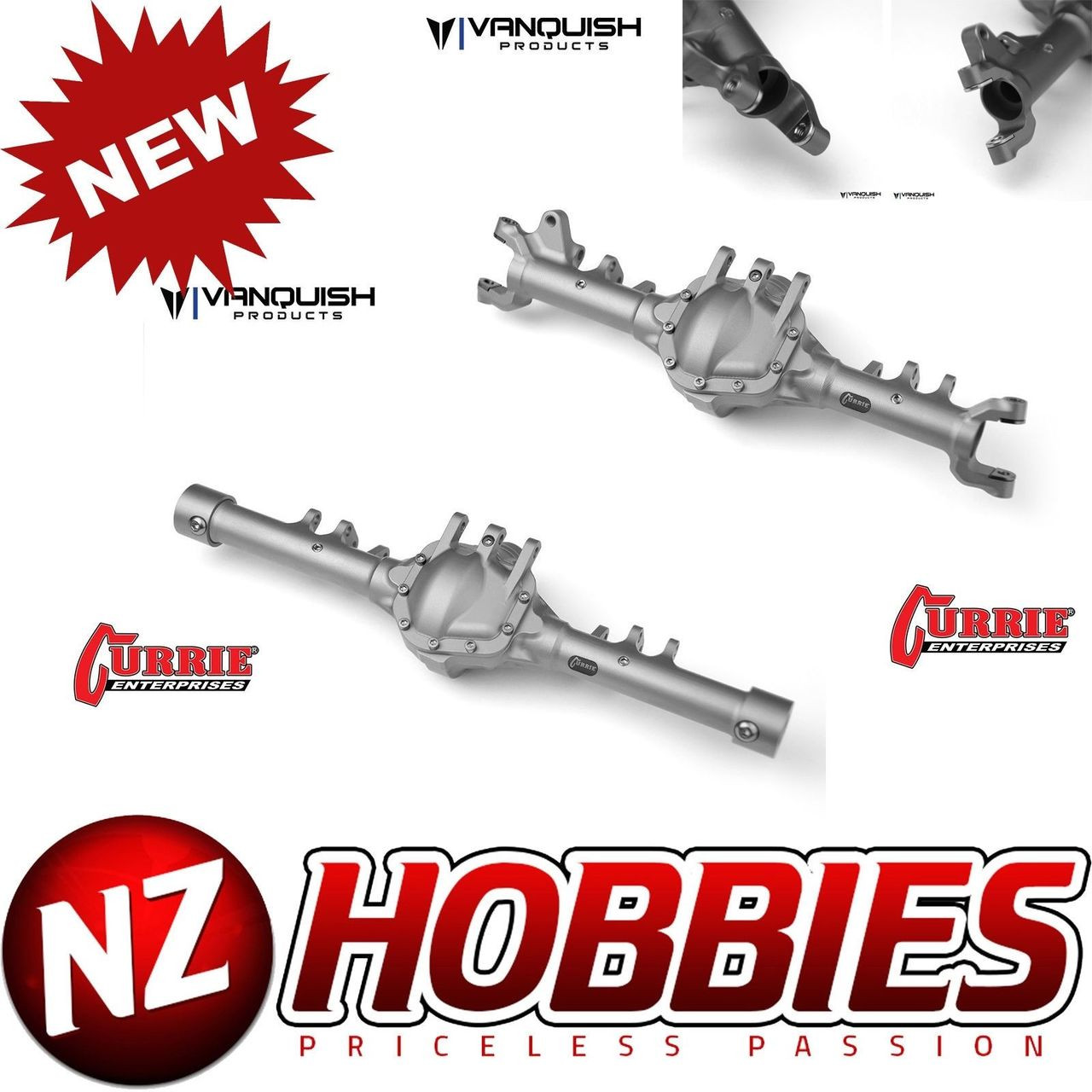 VANQUISH AXIAL CURRIE ROCKJOCK SCX10-II FRONT & REAR AXLE CLEAR